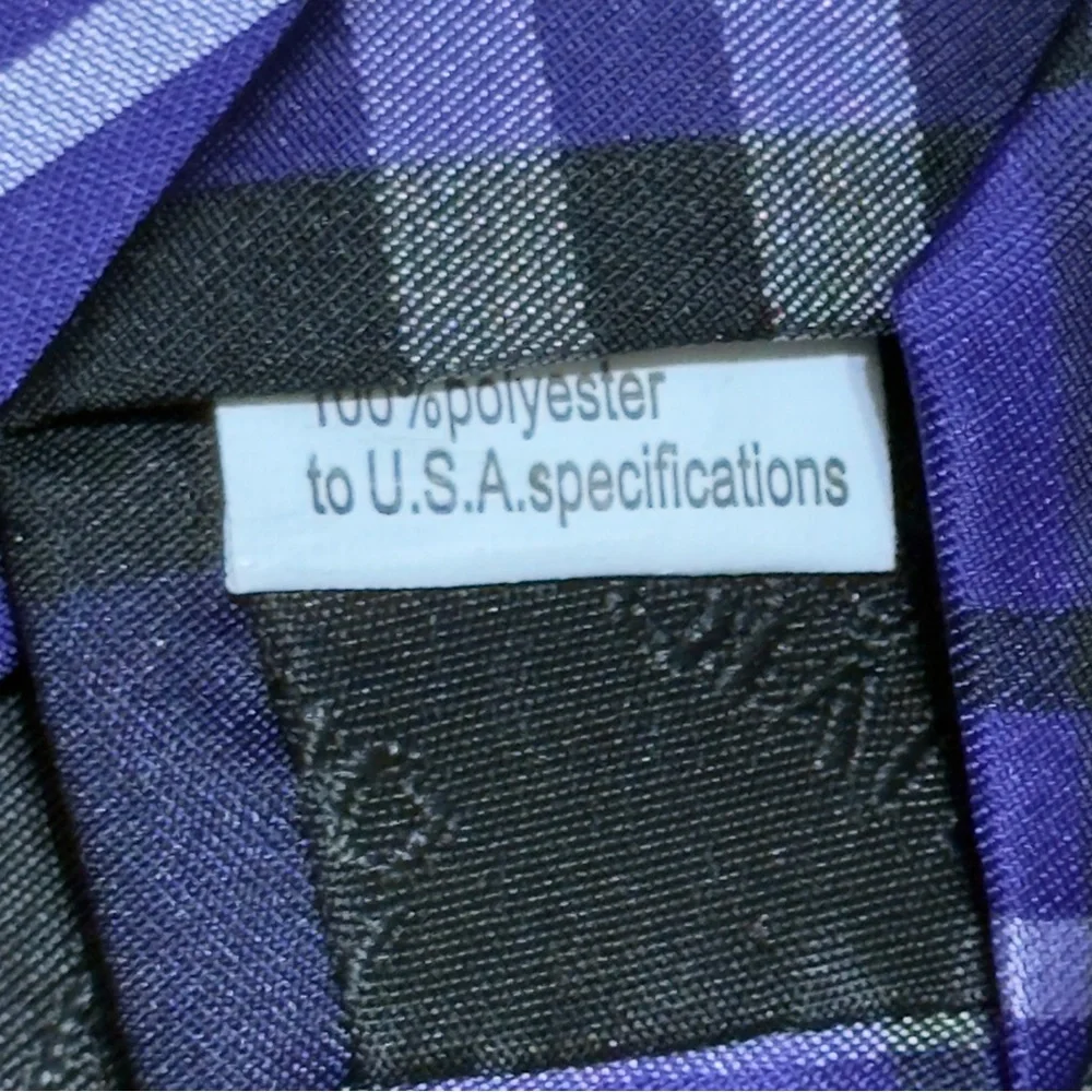 Vesuvio Napoli Purple and Black Tartan Plaid Tie Excellent‎